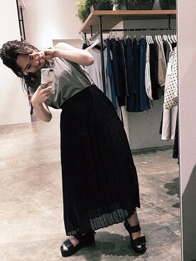 misakoさんの「・13col.シフォンプリーツロングスカート」を使ったコーディネート