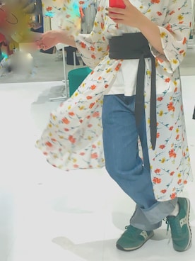 「サッシュベルト」｜「アイテム（その他アウター）」を使った、867さん（レディース・151cm）の春コーディネート