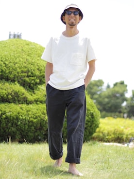 「はだし」｜shigeさん（メンズ・170cm）の夏コーディネート