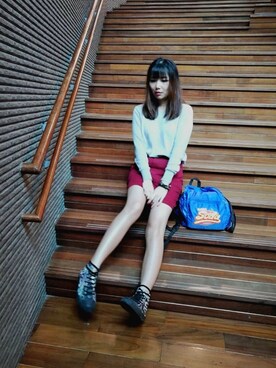 「travel」｜「アイテム（スカート）」を使った、Mariel Limさん（レディース・174cm）の春コーディネート