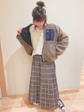 「Samansa Mos2 blue（サマンサモスモスブルー）のアイテム（アクセサリー）」を使った、koeda𖡼.𖤣𖥧さん（レディース・158cm）の秋コーディネート