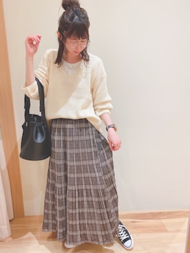 「Samansa Mos2 blue（サマンサモスモスブルー）のアイテム（アクセサリー）」を使った、koeda𖡼.𖤣𖥧さん（レディース・158cm）の秋コーディネート