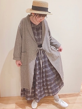 「カシュクール」｜「アイテム（その他アウター）」を使った、koeda𖡼.𖤣𖥧さん（レディース・158cm）の春コーディネート