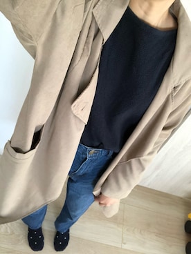 「rps（アールピーエス）のアイテム（トレンチコート）」を使った、wwwwwataさん（レディース・160cm）の春コーディネート