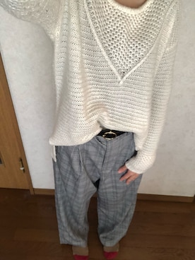 「NET（ネット）のアイテム（スラックス）」を使った、wwwwwataさん（レディース・160cm）の秋コーディネート