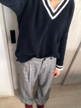 「NET（ネット）のアイテム（スラックス）」を使った、wwwwwataさん（レディース・160cm）の春コーディネート