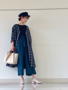 「サッシュベルト」｜「アイテム（ノーカラージャケット）」を使った、mi-n*さん（レディース・158cm）の春コーディネート