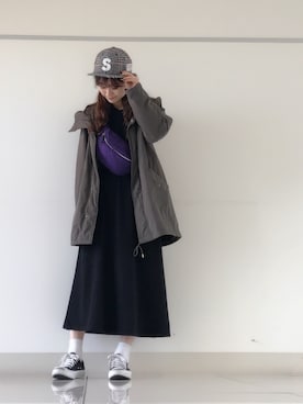 「サコッシュ」｜「アイテム（財布/小物）」を使った、mi-n*さん（レディース・158cm）の冬コーディネート