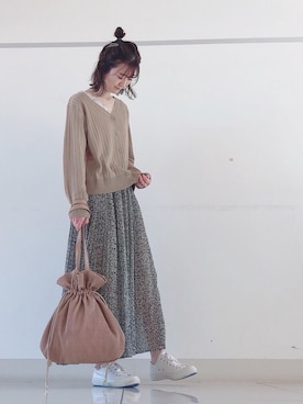 「平成最後のWEARISTAセンバツ」｜「アイテム（スカート）」を使った、mi-n*さん（レディース・158cm）の春コーディネート