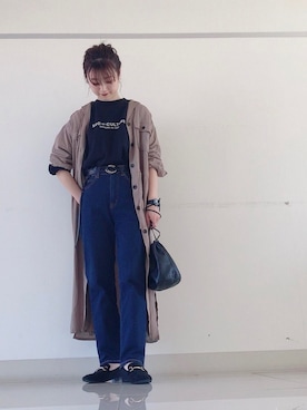 「ビットローファー」｜「アイテム（ワンピース）」を使った、mi-n*さん（レディース・158cm）の秋コーディネート