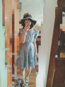 「アイテム（サンバイザー、その他）」を使った、Reikoringringringさん（レディース・163cm）の夏コーディネート