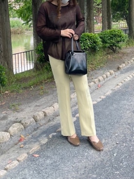 「LOWRYS FARM（ローリーズファーム）のセンタープレスカラーフレアパンツ　870189（その他パンツ）」を使った、miuさん（レディース・160cm）の夏コーディネート