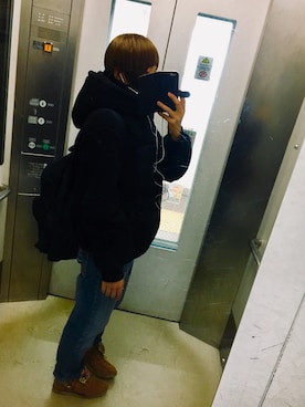 「WC（ダブル シー）のアイテム（バックパック/リュック）」を使った、𓃟さん（レディース・155cm）の冬コーディネート