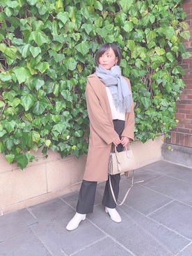 「niko and...（ニコアンド）のアイテム（チェスターコート）」を使った、あかりん♡さん（レディース・167cm）の冬コーディネート