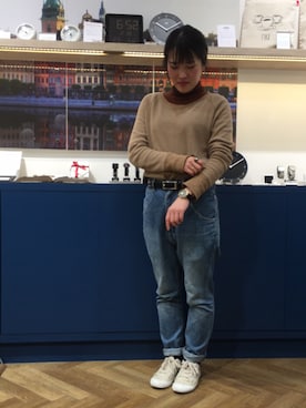 「TRIWA（トリワ）のアイテム」を使った、NORDICFeeling 新宿店スタッフさん（レディース・158cm）の冬コーディネート