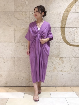 「アイテム（ワンピース/ドレス、パープル系）」を使った、★suzuyukiさん（レディース・151cm）の夏コーディネート