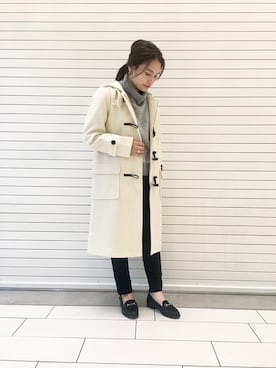 「A part by（アパートバイ）のアイテム（ダッフルコート）」を使った、キタマユさん（レディース・155cm）の秋コーディネート