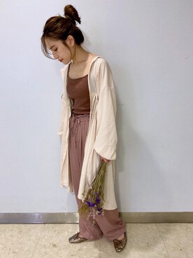 「アパートバイローリーズ」｜「アイテム（ルームウェア）」を使った、キタマユさん（レディース・155cm）の秋コーディネート