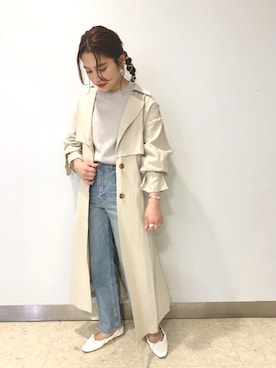 「アパートバイローリーズ」｜「アイテム（トレンチコート）」を使った、キタマユさん（レディース・155cm）の春コーディネート
