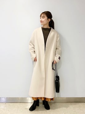 「アパートバイローリーズ」｜「アイテム（その他アウター）」を使った、キタマユさん（レディース・155cm）の秋コーディネート