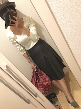 「une autre（ユノートル）のアイテム」を使った、A(￣▽￣)Aさん（レディース・154cm）の春コーディネート