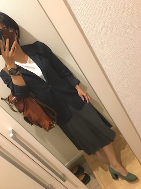 「HELIOPOLE（エリオポール）のアイテム（テーラードジャケット）」を使った、A(￣▽￣)Aさん（レディース・154cm）の夏コーディネート