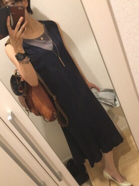 「pas de calais（パドカレ）のアイテム（ワンピース/ドレス）」を使った、A(￣▽￣)Aさん（レディース・154cm）の夏コーディネート