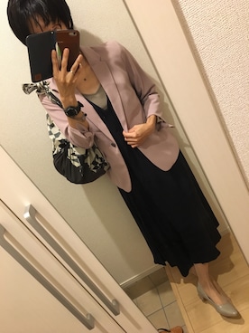 「pas de calais（パドカレ）のアイテム（ワンピース/ドレス）」を使った、A(￣▽￣)Aさん（レディース・154cm）の秋コーディネート
