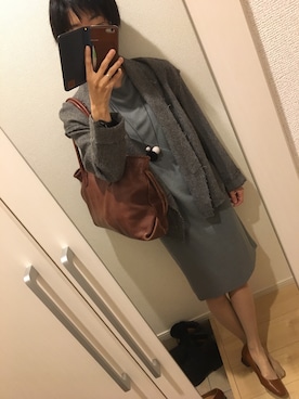 「pas de calais（パドカレ）のアイテム（ジャケット/アウター）」を使った、A(￣▽￣)Aさん（レディース・154cm）の秋コーディネート