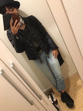 「UNTITLED（アンタイトル）のアイテム（帽子）」を使った、A(￣▽￣)Aさん（レディース・154cm）の冬コーディネート
