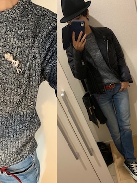 「UNTITLED（アンタイトル）のアイテム（帽子）」を使った、A(￣▽￣)Aさん（レディース・154cm）の冬コーディネート