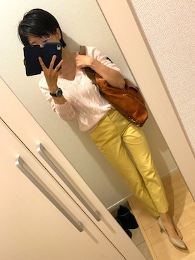 「RYU（リュー）のアイテム（バッグ）」を使った、A(￣▽￣)Aさん（レディース・154cm）の春コーディネート