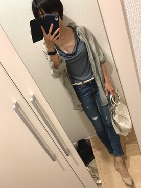 「pas de calais（パドカレ）のアイテム」を使った、A(￣▽￣)Aさん（レディース・154cm）の夏コーディネート