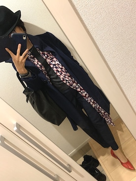 「UNTITLED（アンタイトル）のアイテム（帽子）」を使った、A(￣▽￣)Aさん（レディース・154cm）の冬コーディネート