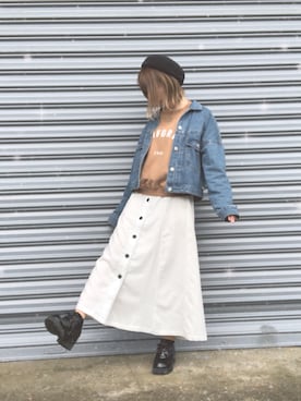 「GRL（グレイル）のアイテム（デニムジャケット）」を使った、Natsu＊さん（レディース・150cm）の春コーディネート