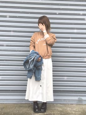 「GRL（グレイル）のアイテム（デニムジャケット）」を使った、Natsu＊さん（レディース・150cm）の春コーディネート