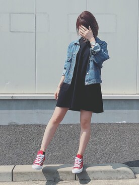 「ダニエルウェリントン」｜「アイテム（デニムジャケット）」を使った、Natsu＊さん（レディース・150cm）の春コーディネート