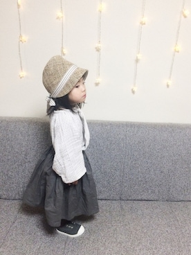 「スモックブラウス」｜Omoさん（キッズ・80cm）の春コーディネート