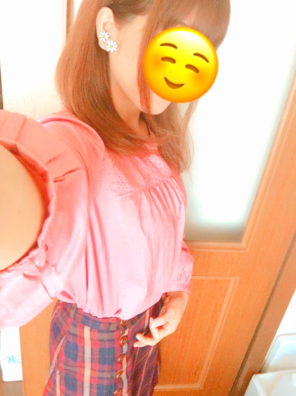 「お食事会、会社」｜「しまむらのアイテム（トップス、ピンク系）」を使った、( 'ω'oふみ) さん（レディース・154cm）の秋コーディネートの1枚目の写真