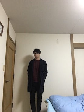 「UNIQLO Tシャツ」｜「アイテム（ジャケット/アウター）」を使った、あつくんさん（メンズ・178cm）の冬コーディネート