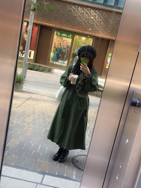 「トレンチ」｜「アイテム（帽子）」を使った、Kurumiさん（レディース・160cm）の春コーディネート