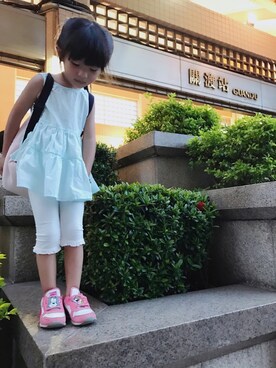 「LOVFEE（ラッフィ）のアイテム」を使った、Jessica Yangさん（キッズ・100cm）の夏コーディネート