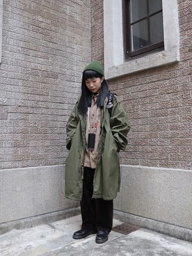 「Dr. Martens（ドクターマーチン）のアイテム（シューズ、ブラック系）」を使った、zoeeeさん（レディース・155cm）の冬コーディネート