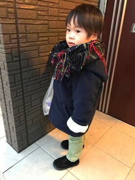 「coen（コーエン）のアイテム（ブルゾン）」を使った、sou...iさん（キッズ・90cm）の冬コーディネート