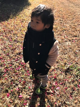 「AZUL by moussy（アズールバイマウジー）のアイテム（ワンピース/ドレス）」を使った、sou...iさん（キッズ・100cm）の冬コーディネート
