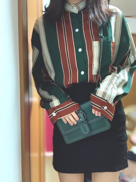 「GRL（グレイル）のアイテム（スカート、ブラック系）」を使った、koyuさん（レディース・156cm）の冬コーディネート