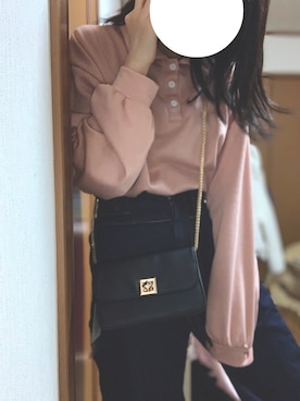 「GRL（グレイル）の2WAYスクエアチェーンバッグ（ショルダーバッグ、ブラック系）」を使った、koyuさん（レディース・156cm）の冬コーディネート