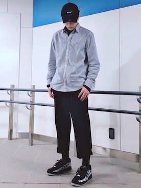 「ADER error（アーダーエラー）のアイテム（帽子）」を使った、いっささん（メンズ・177cm）の冬コーディネート