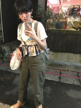 「アイテム（ピアス（両耳用））」を使った、モリ さん（レディース・164cm・20代）の夏コーディネート
