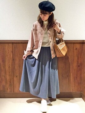 「LBC（エルビーシー）のアイテム（ブルゾン）」を使った、MANOさん（レディース・156cm）の冬コーディネート